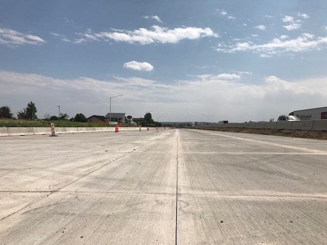 new I-25 roadway, looking south