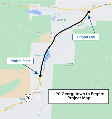 I-70 Georgetown to Empire Project Map