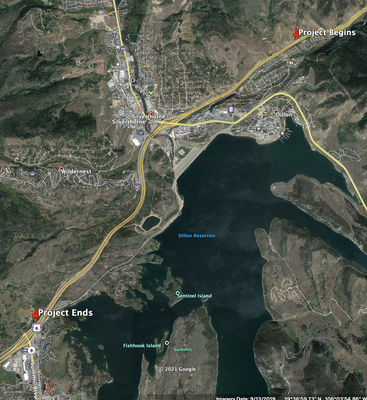 I-70 Aerial View at Dillon Reservoir