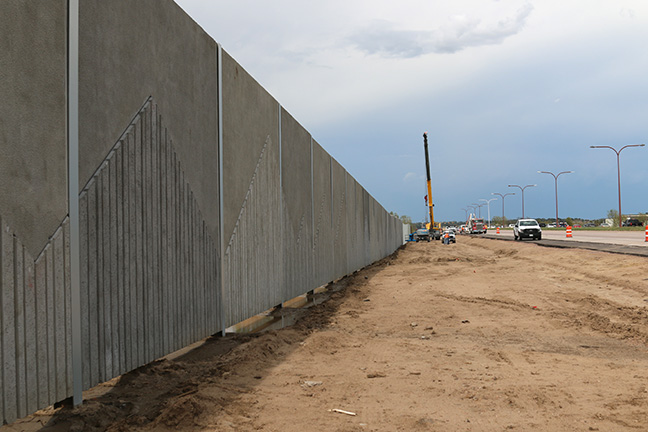Long view of the sound wall