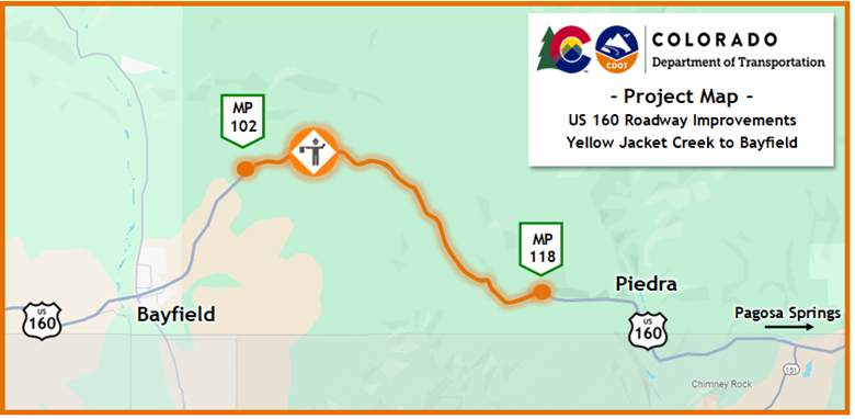 US 160 Roadway Improvements Chip Seal Operations Westbound Yellow Jacket Creek Bayfield.png detail image