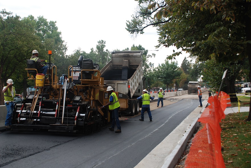 Southbound College paving   Sept 2015 detail image