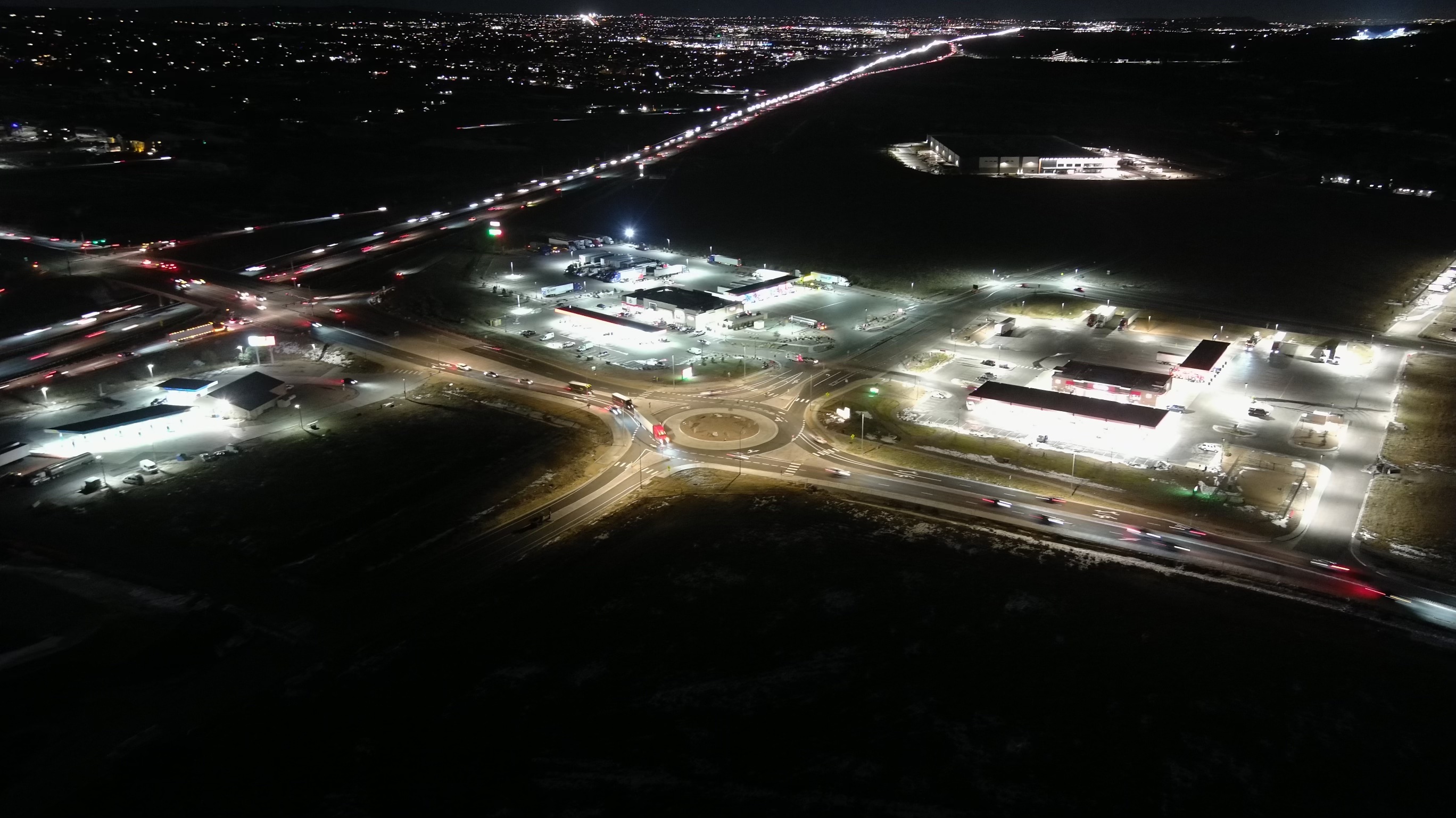 Baptist Terrazzo Roundabout Final Night Drone View November 2024.jpg detail image