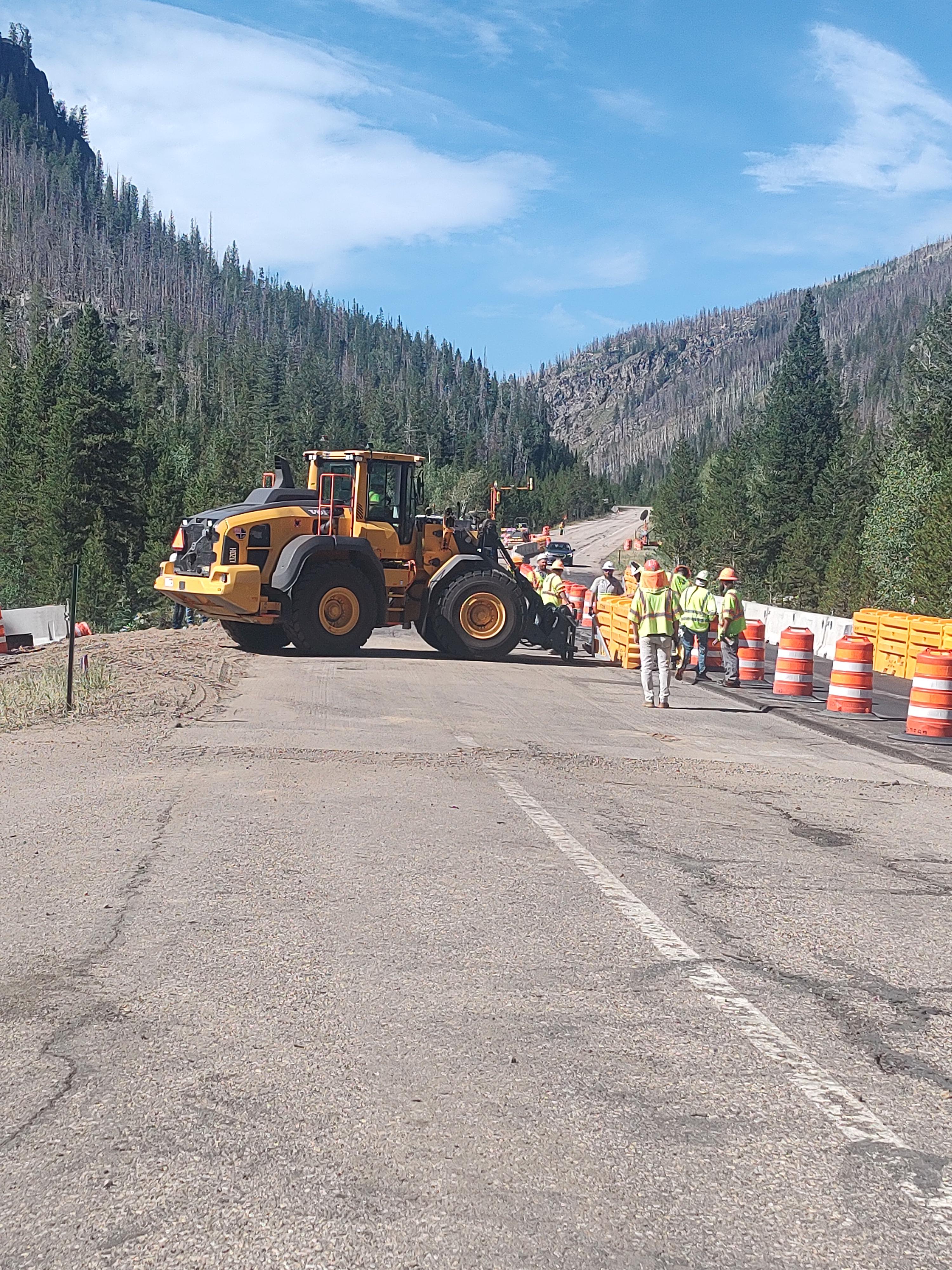 CO 14 Cameron Pass Resurfacing Crews Perform Barrier Removal From Bridge.jpg detail image