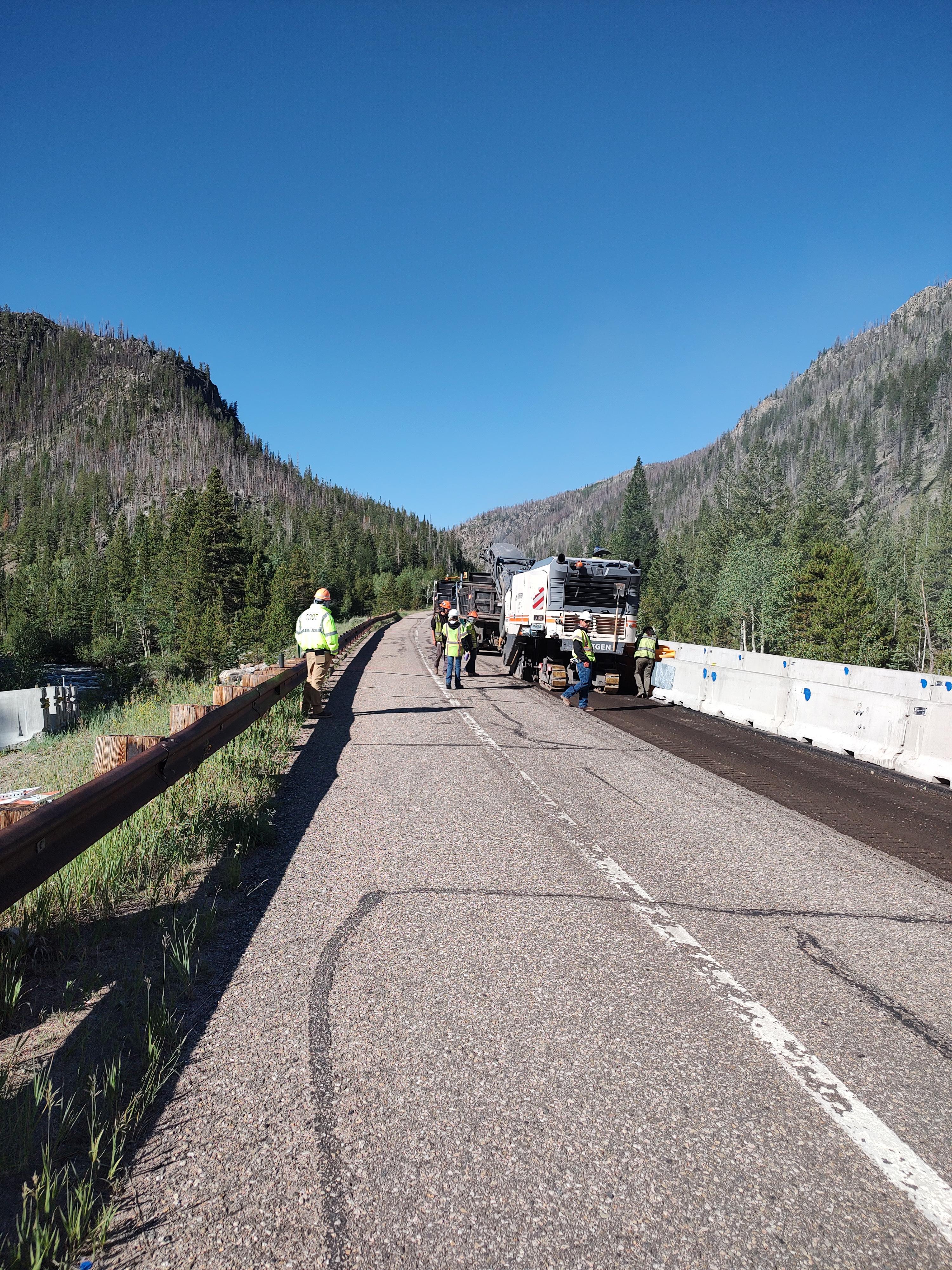 CO 14 Cameron Pass Resurfacing Westbound CO 14 Crews Perform Paving Operations.jpg detail image