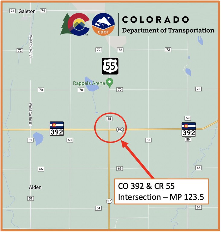 CO 392 & CR 55 Project Map