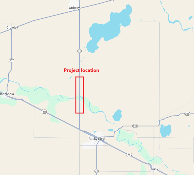 CO 71 Widening project location map from MP 18.75 to MP 20.75