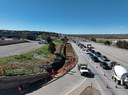 Retaining wall construction is currently underway between E Parker Square Drive and Hilltop Road to make way for the new sidewalk. thumbnail image