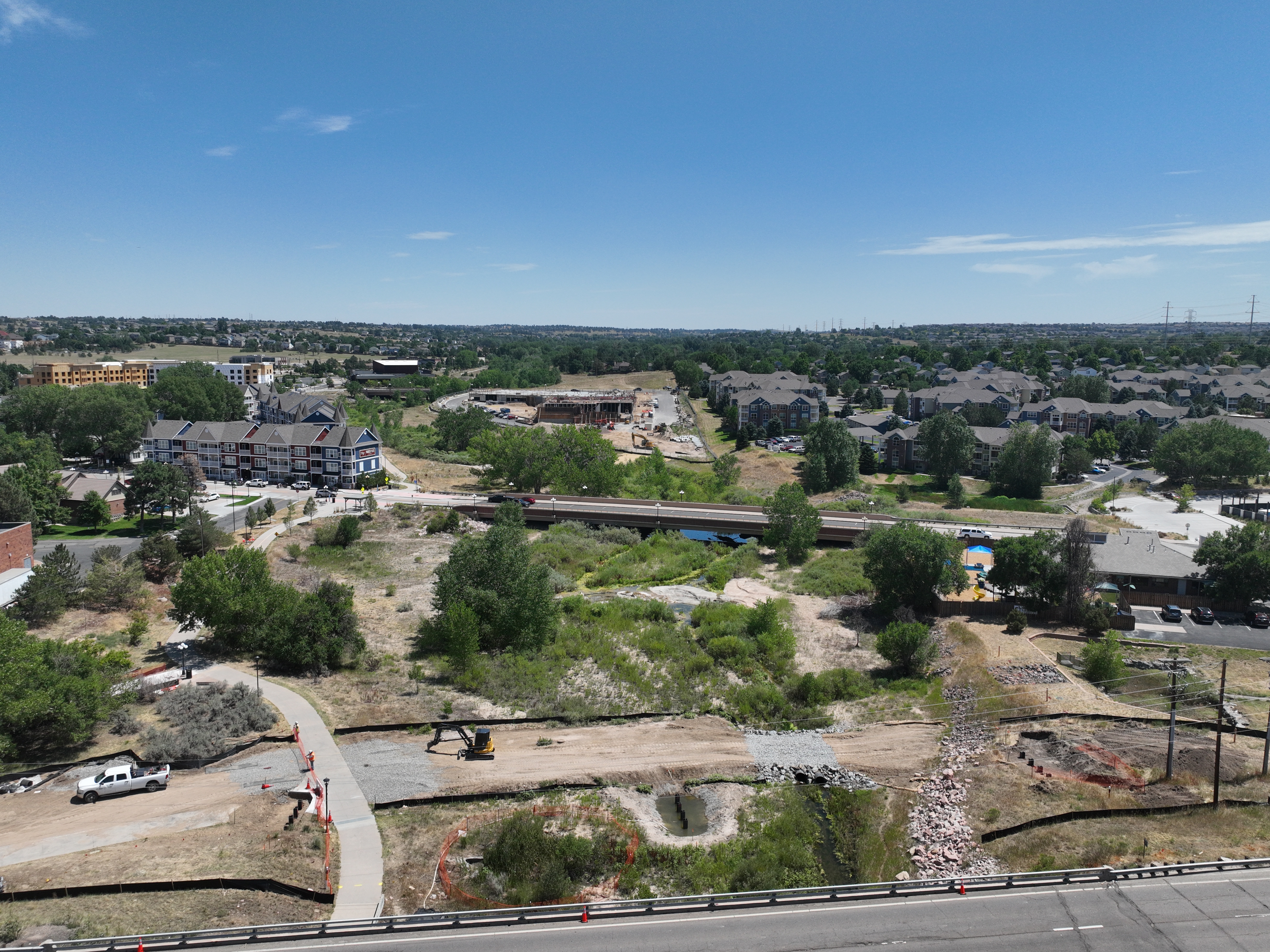 CO 83 Sidewalk East Side Parker Trail East View over Sulphur Gulch.JPG detail image