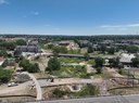 This photo looks east from Parker Road over Sulphur Gulch, where you can see a strong steel beam (H-pile) installed to support the future pedestrian bridge. thumbnail image