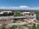 This photo looks west from Parker Road over Sulphur Gulch, giving us another view of the work being done on the pedestrian bridge. thumbnail image