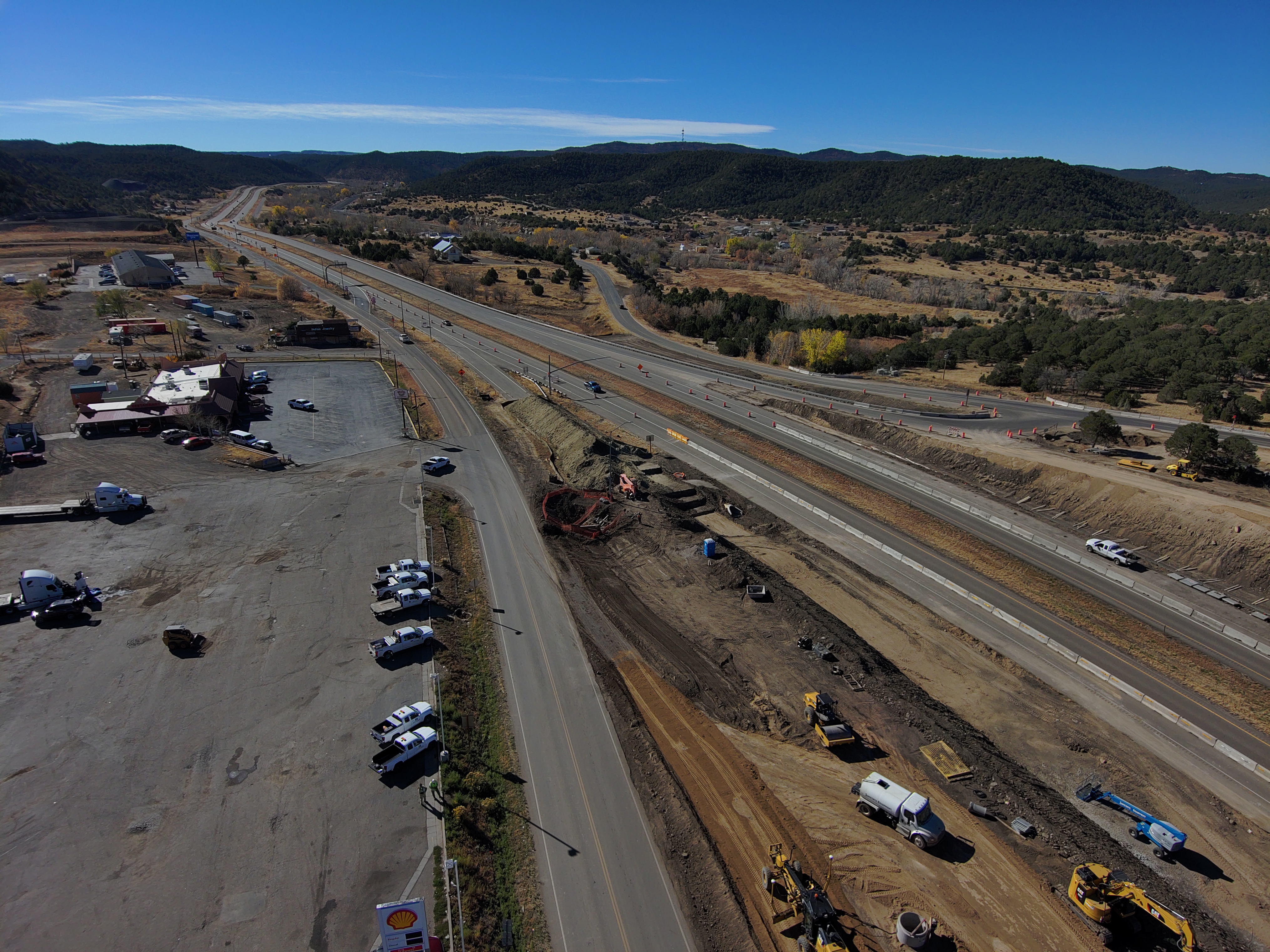 south drone view of detour configuration of on and off ramps EXIT 11.JPG detail image