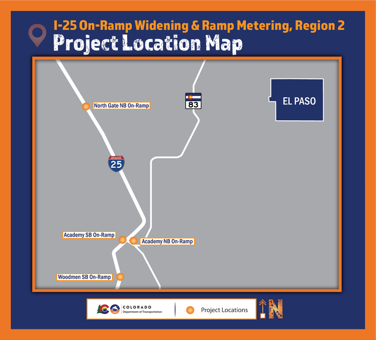 I-25 Ramp Metering project location map
