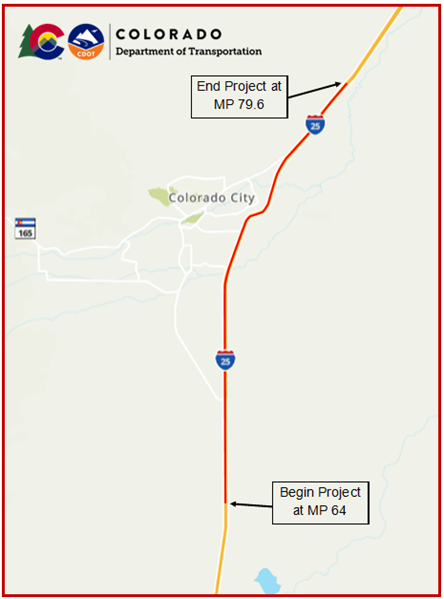 Surface treatment project on I-25 near Colorado City map.png detail image