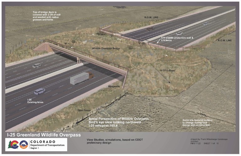 I-25 Greenland Wildlife Overpass Conceptual Rendering