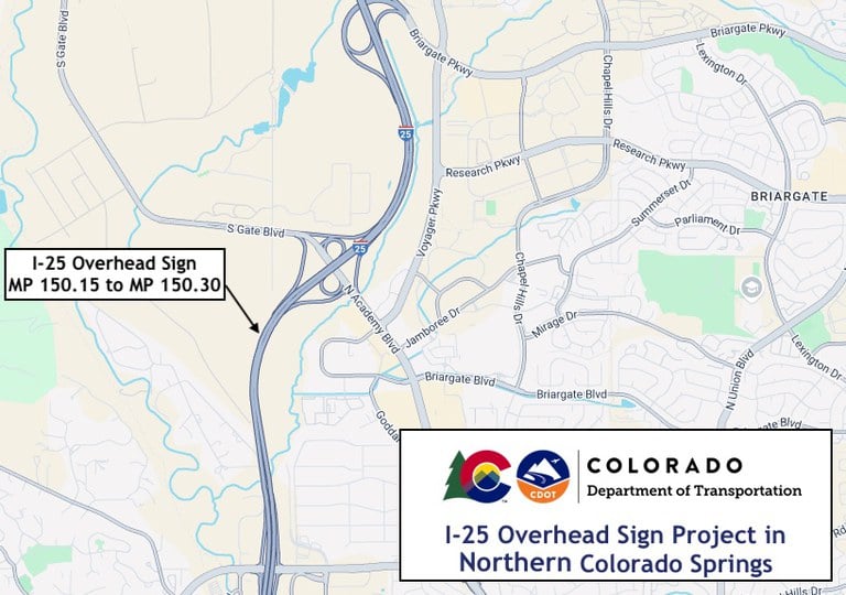 Map of project location in Colorado Springs