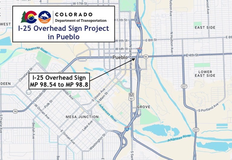 Map of project location in Pueblo