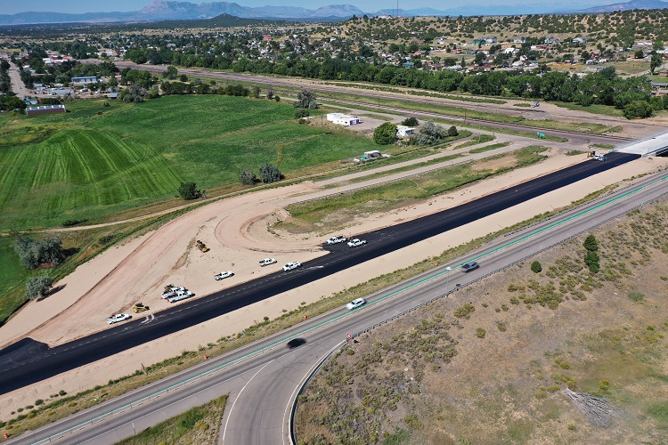 I-25 Walsenburg Bridge Replacement Drone View Paving Approaches Southbound I-25.jpg detail image