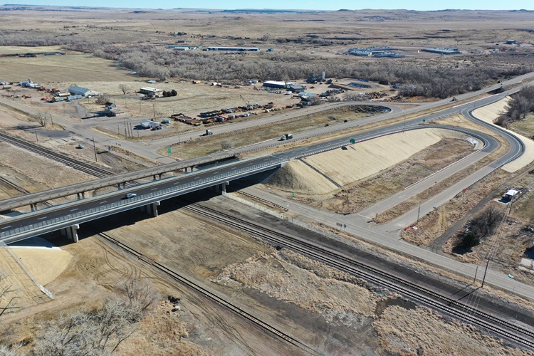 Wide drone view new I-25 Walsenburg Bridge Replacement detail image