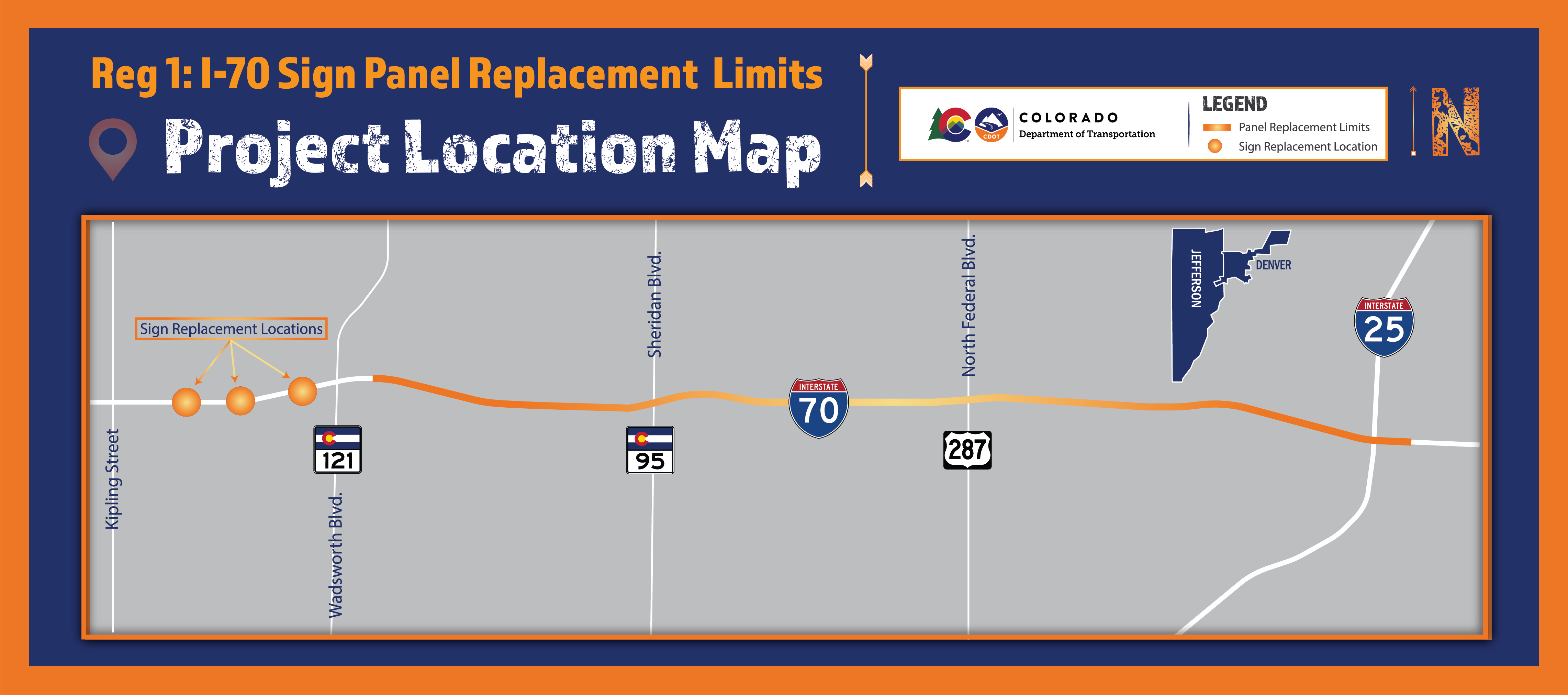 I-70 sign and panel replacements project location map 2
