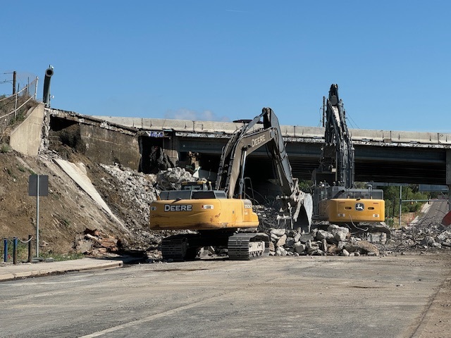 Removal underway of the demolished eastbound I-70 bridge over Ward Road.jpg detail image