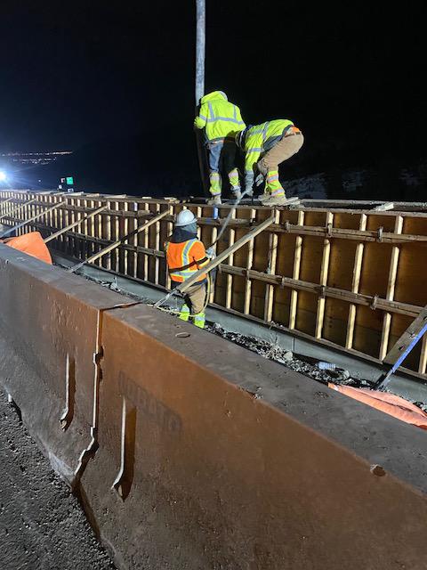 I-70 Resurfacing from Chief Hosa to Colfax Crews Pouring Barrier detail image