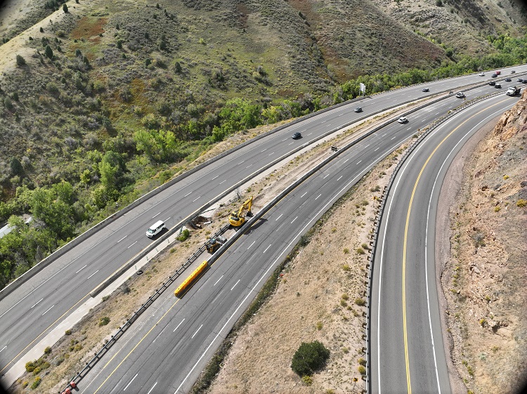 I-70 Resurfacing Chief Hosa to Colfax Drone View I-70 Westbound Drainage Work.jpg detail image