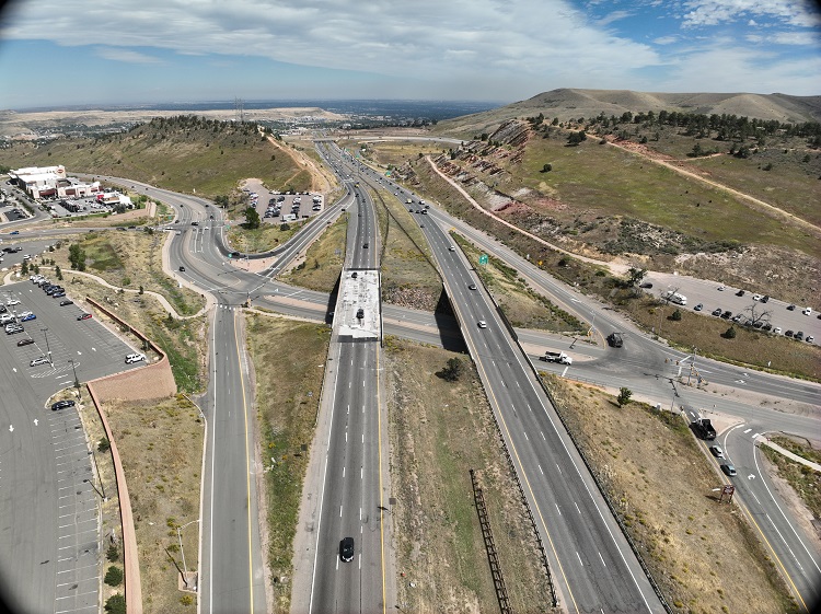 I-70 Resurfacing Chief Hosa to Colfax Drone View Westbound Bridge Rehabilitation.jpg detail image