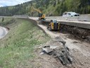 Crews begin wall removal operations in May off of westbound I-70 in Dowd Canyon thumbnail image