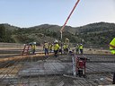 Crews Installing Temporary Bridge