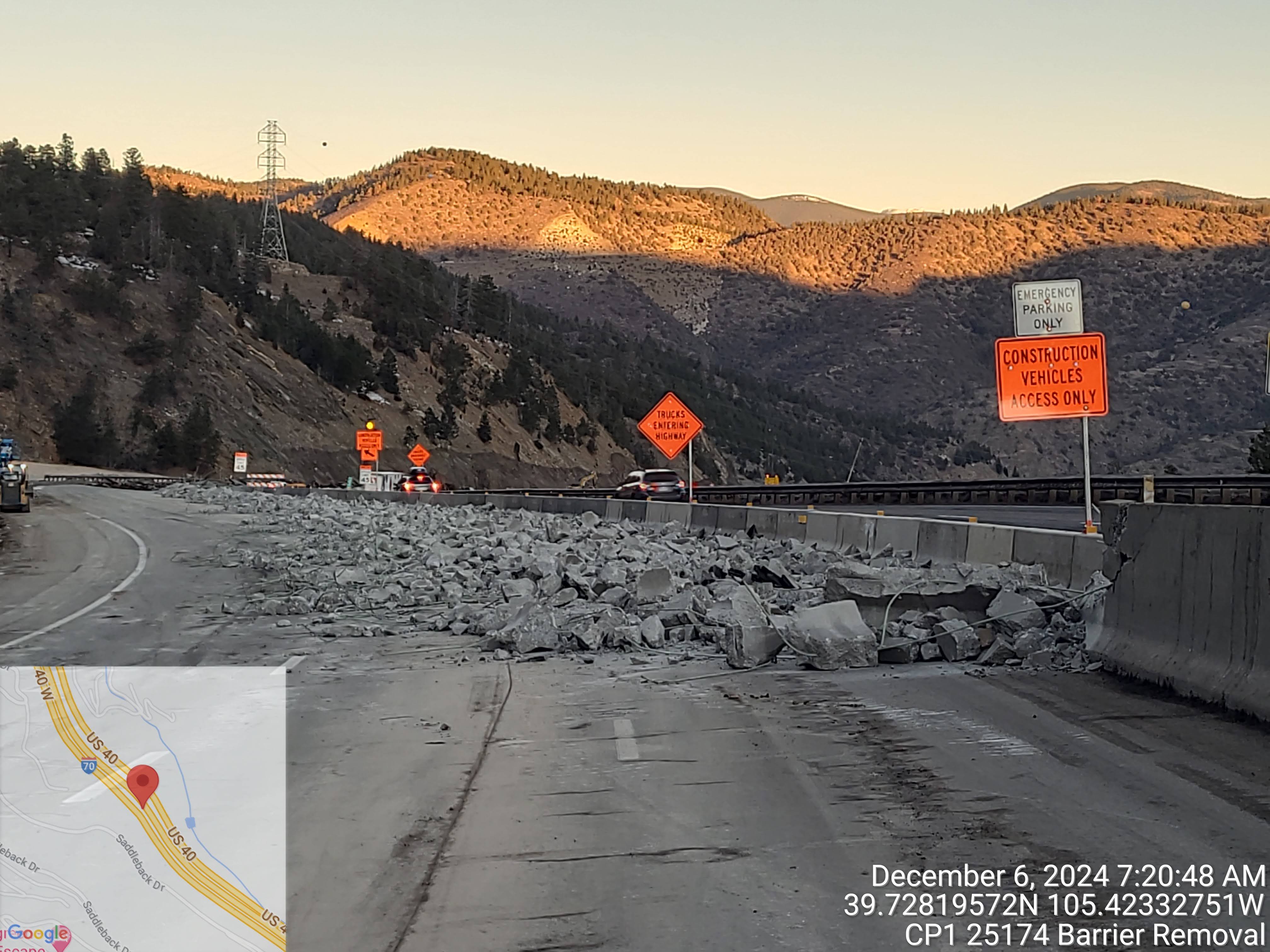 I-70 Floyd Hill Barrier Removal 12062024.jpg detail image