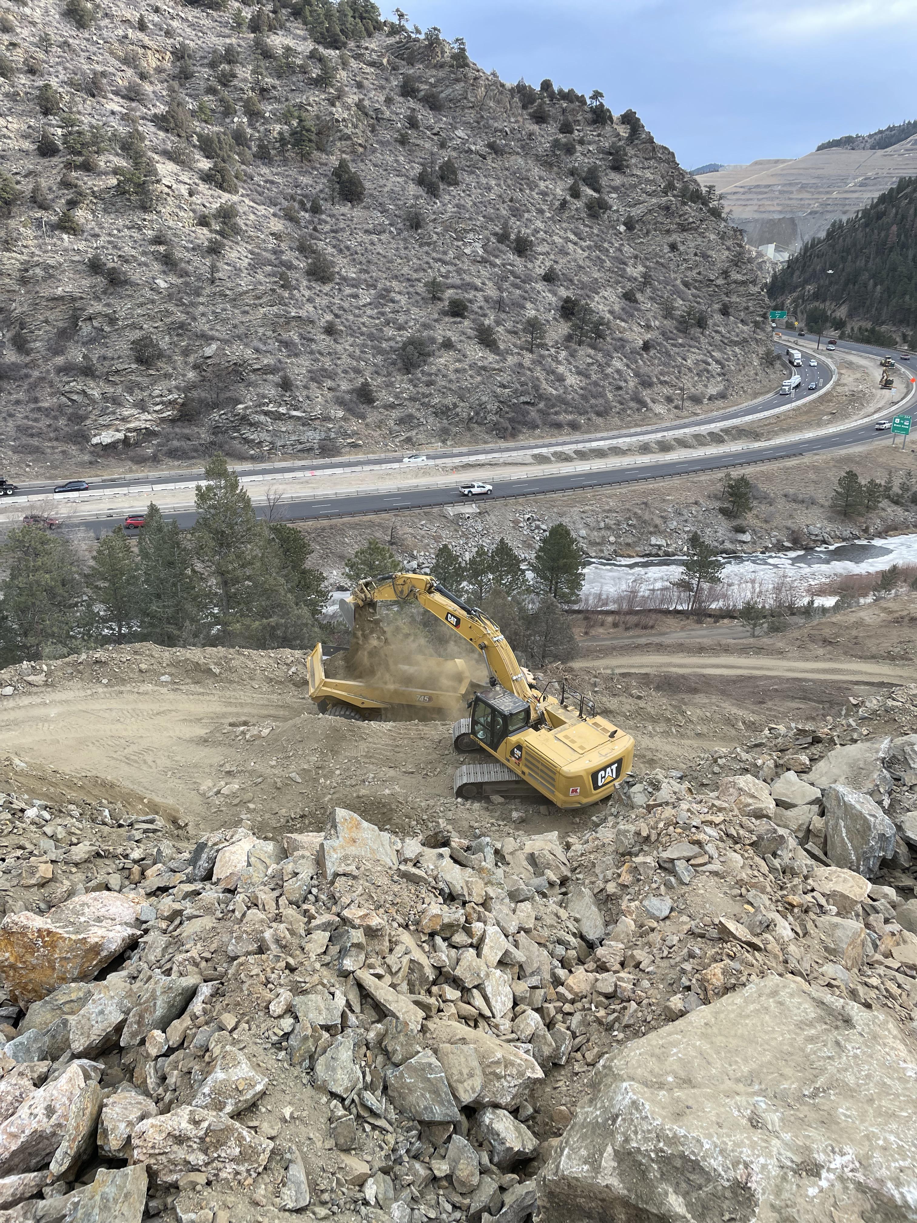 I-70 Floyd Hill Project Saddle Cut Excavation 12202024.jpeg detail image