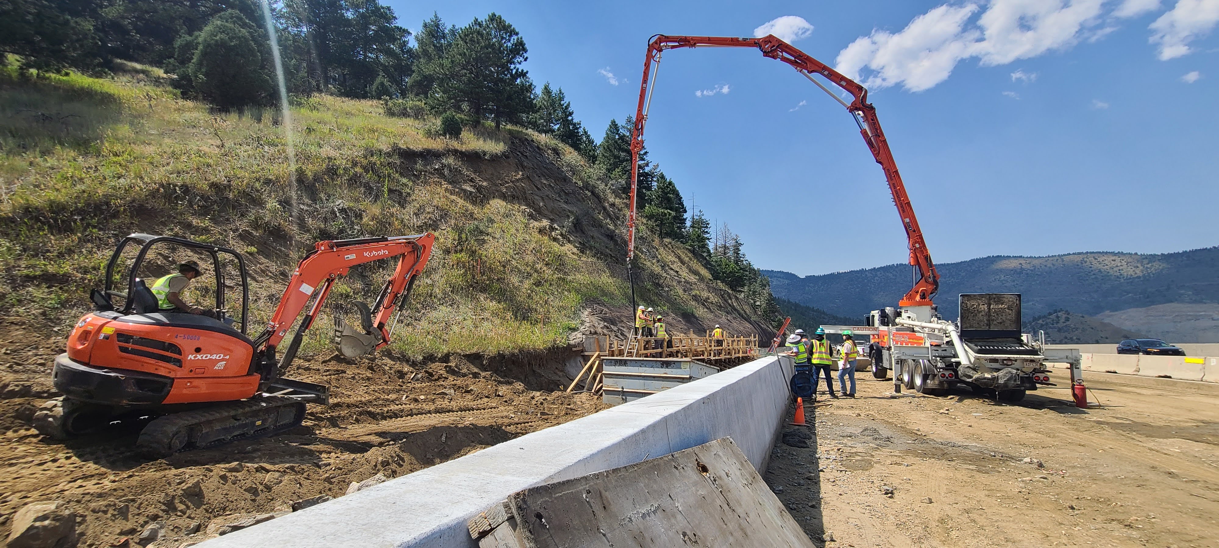 I-70 Floyd Hill Crews Conducting Super Ditch Pour.jpg detail image