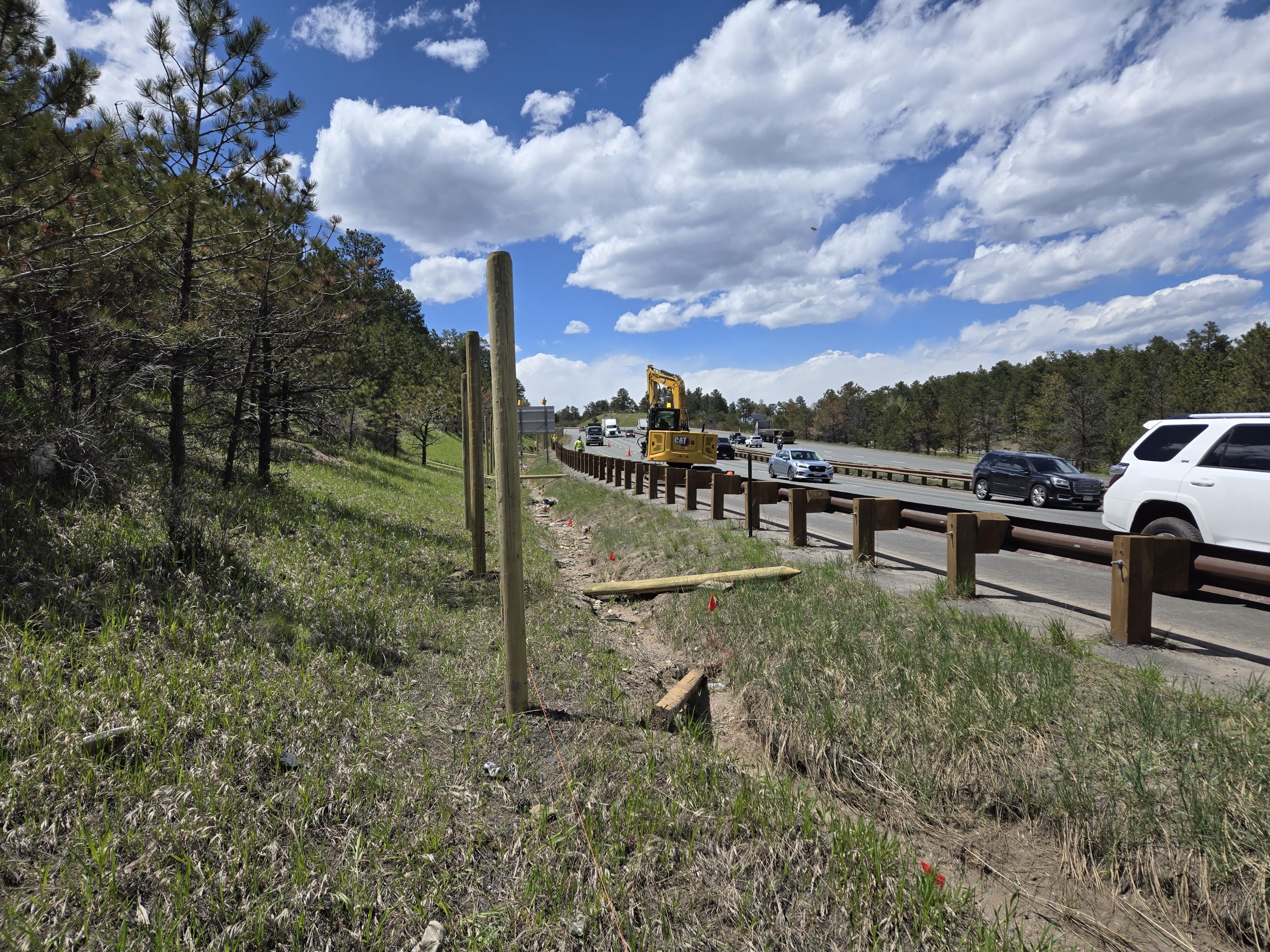 I-70 Floyd Hill Deer fence installation.jpeg detail image