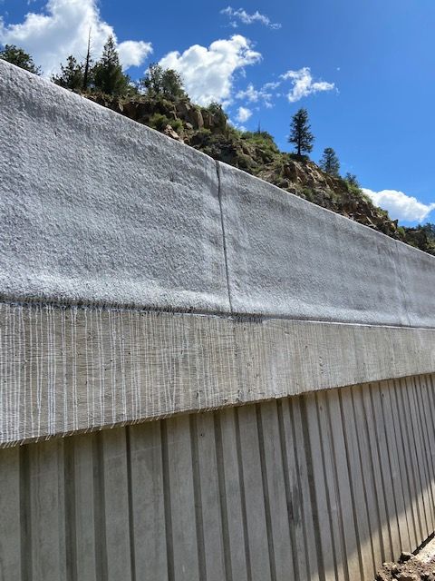 Closeup slip form concrete over rebar Wall C detail image