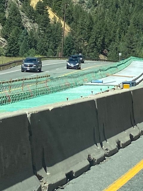 WB I-70 view of Wall D under construction detail image