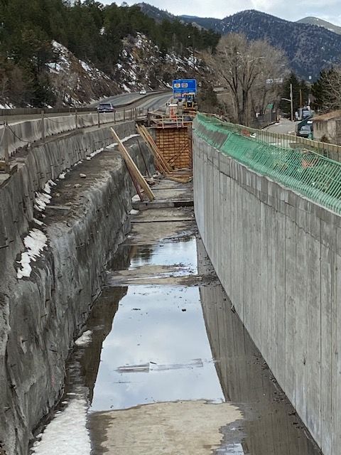 West view of new CIP wall and CBC widening detail image