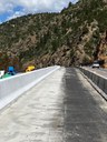 Westbound I-70 view of finished wall and paved anchor slabs thumbnail image