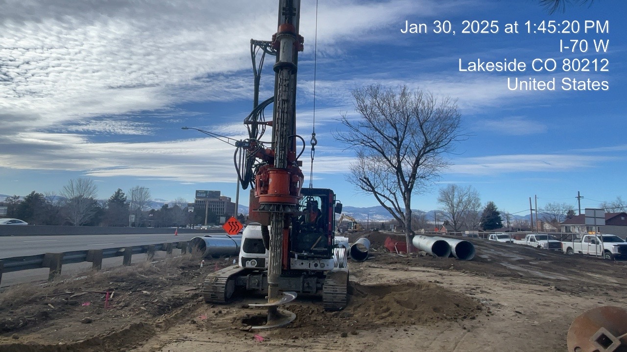 I-70 Noise Wall Replacement I-76 to Pecos Street Caisson drilling between Sheridan Boulevard and Harlan Street January 2025.JPG detail image