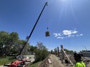 I-70 Noise Wall Replacement I-76 to Pecos Crews Placing the Supportive Infrastructure Between Zuni Street and Beach Court.jpg thumbnail image