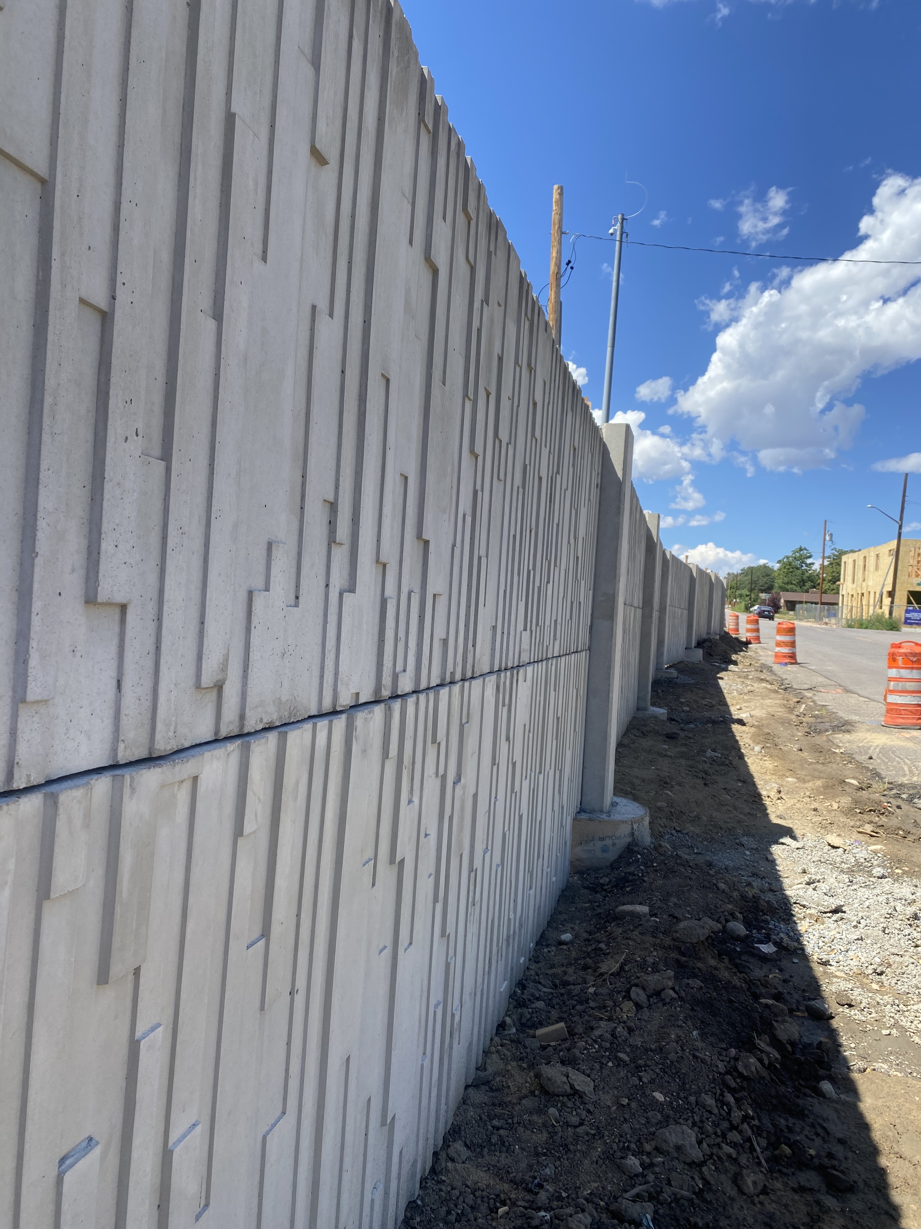 I-70 Noise Wall Replacement I-76 to Pecos Timber Noise Wall Removals Wall panels prior to landscaping.jpg detail image