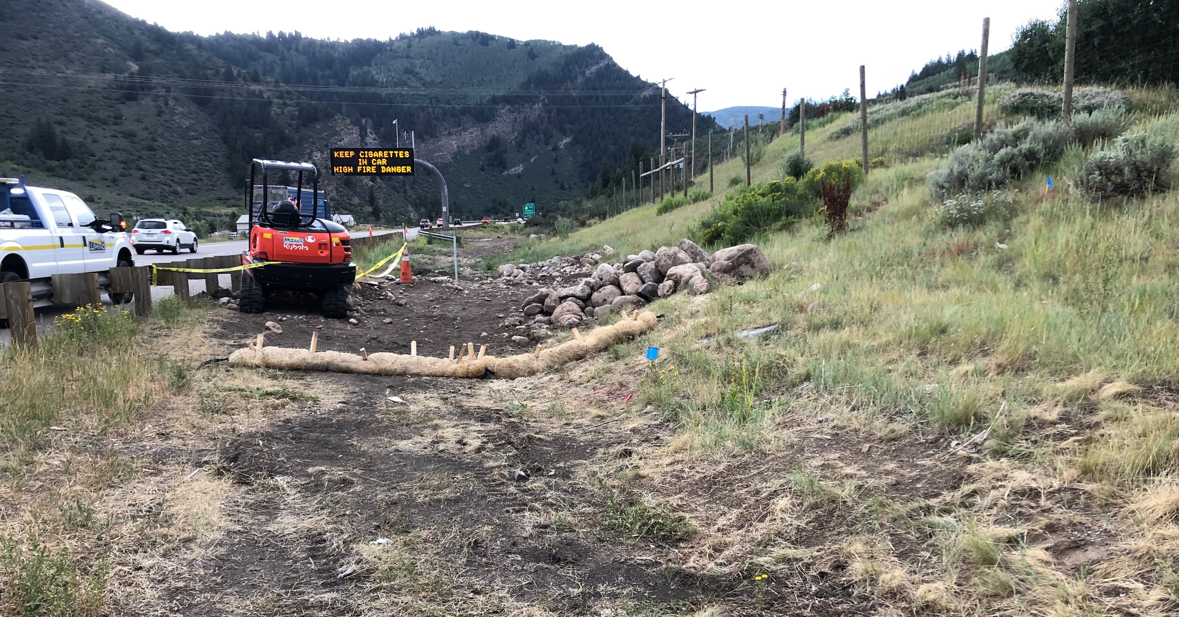 I-70 Variable Speed Limit Signs Setting Pull Boxes and Erosion Control.jpg detail image