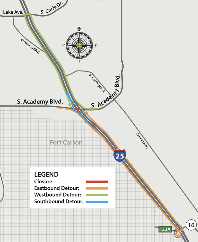 Detour map for full closure of South Academy Boulevard.jpg detail image