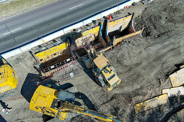 South Academy Widening Fountain Creek Bridge Drainage Backfill Aerial View.jpg detail image