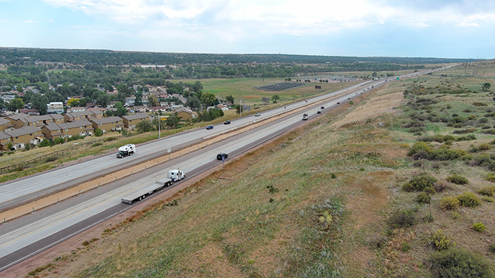 View southbound on I-25 south of South Academy Boulevard new configuration.jpg detail image