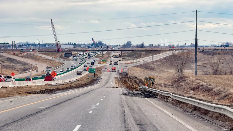 Shoulder work along I-25