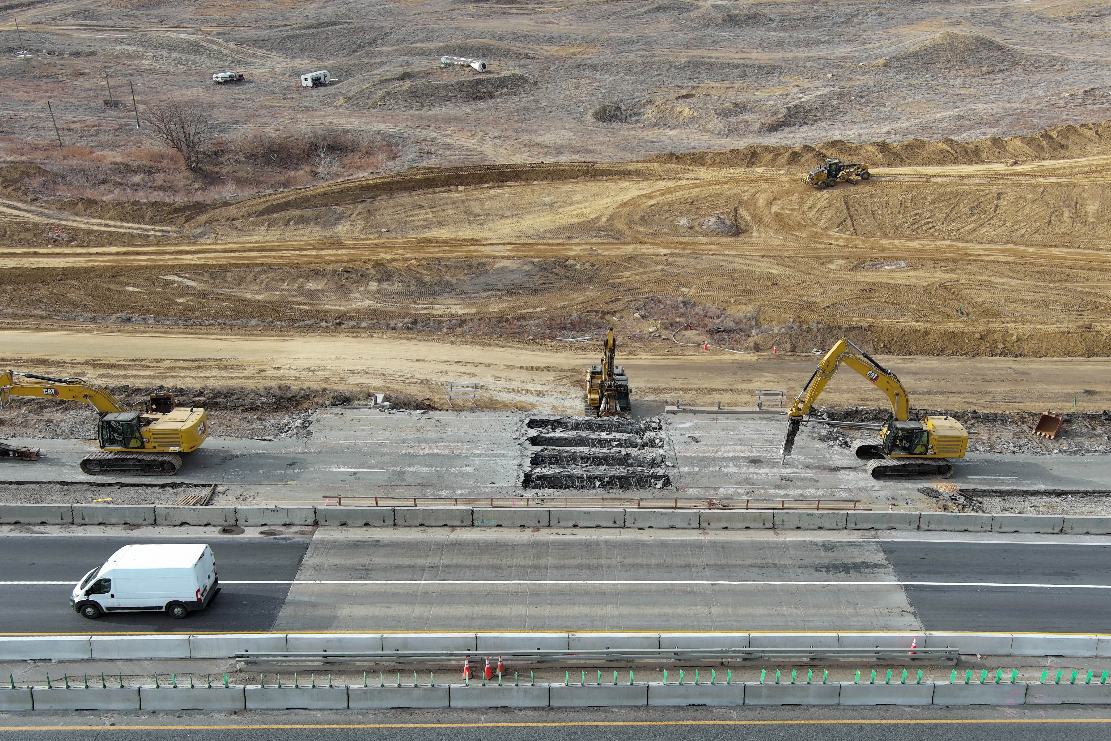 Ariel View of Valley Road Bridge Work on I-25 detail image