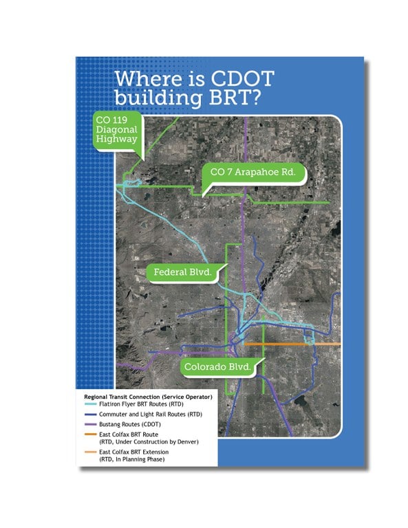 Rendering of Denver Metro BRT Route Map