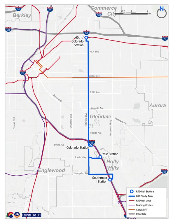 Colorado Boulevard BRT Project Map