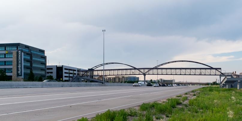 Conceptual rendering of the pedestrian bridge over I-25